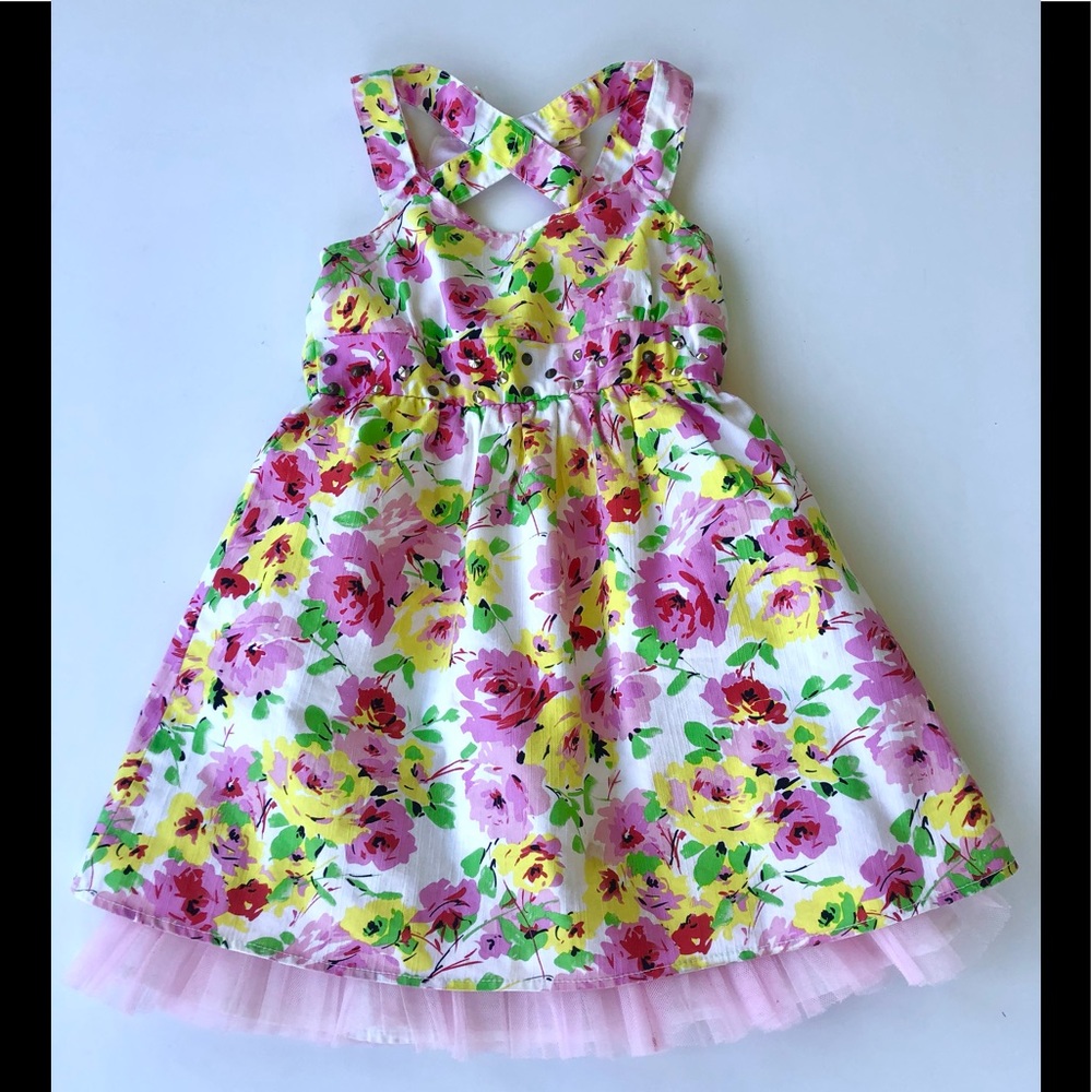 Disney D-Signed floral studded dress girls S 5/6